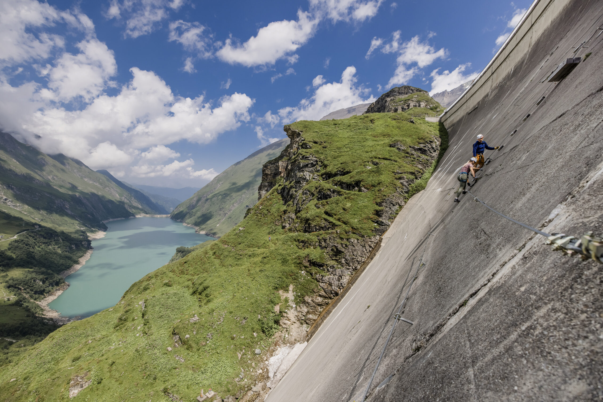 Auch entlang der Staumauer kann man klettern.© Zell am See Kaprun 